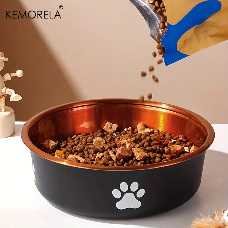 Comedouro Antiderrapante em Aço Inoxidável para Cães