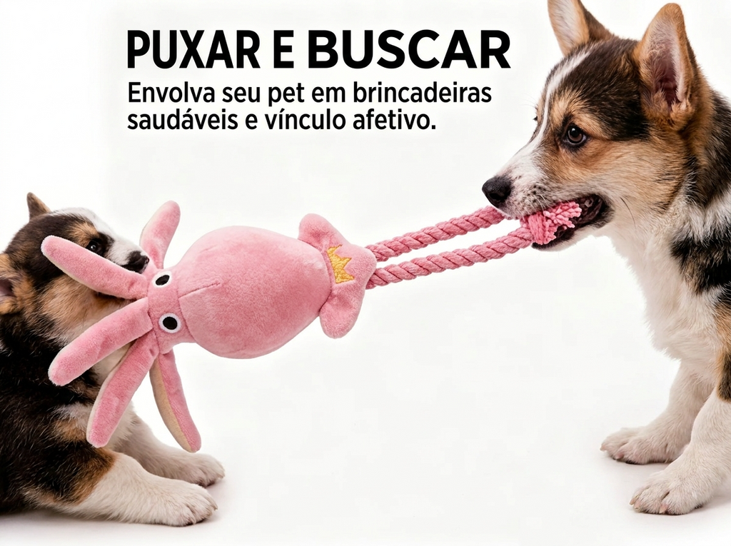 Brinquedo Polvo de Corda com Som para Cães e Gatos