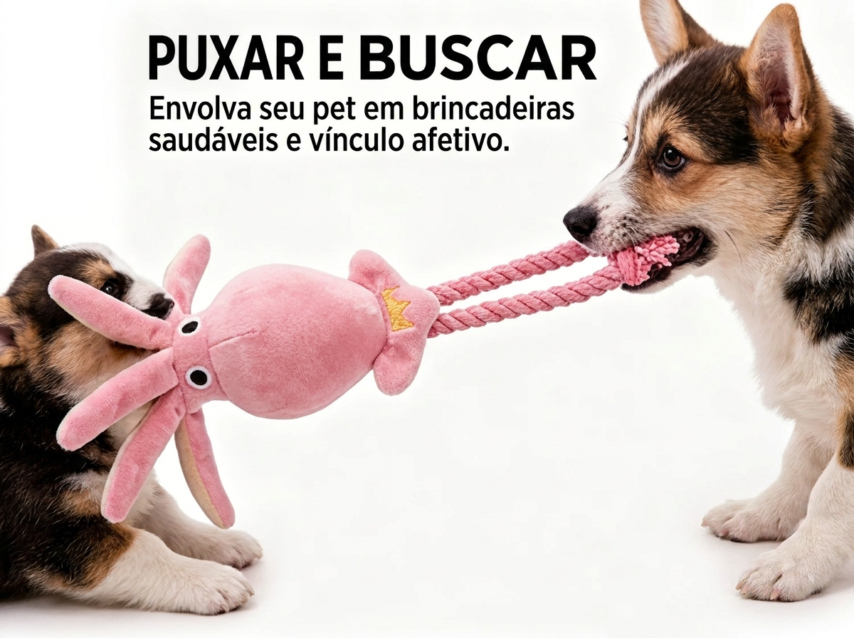 Brinquedo Polvo de Corda com Som para Cães e Gatos